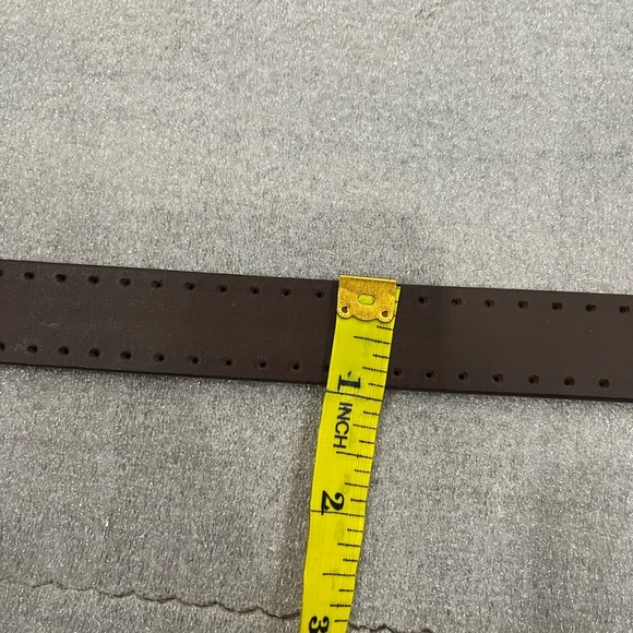 [Max37”]Fullum & Holt Brown Leather Belt 1” wide Silver Toned Square Buckle - Picture 5 of 5